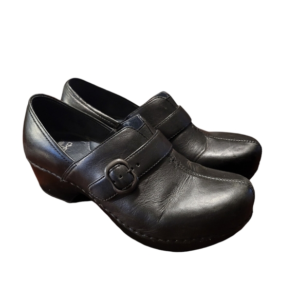 Dansko Tamara black leather clogs - 6.         S - Picture 2 of 8